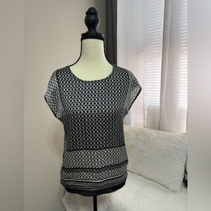 The Limited Black & White Geometric Print Blouse